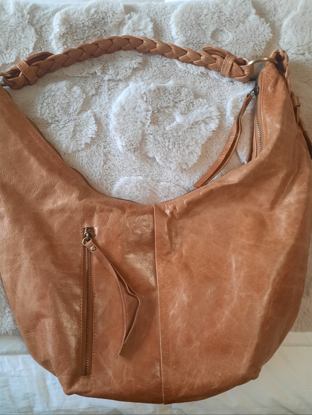 Classic Braided-Handle Leather Hobo Bag